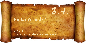 Berta Atanáz névjegykártya